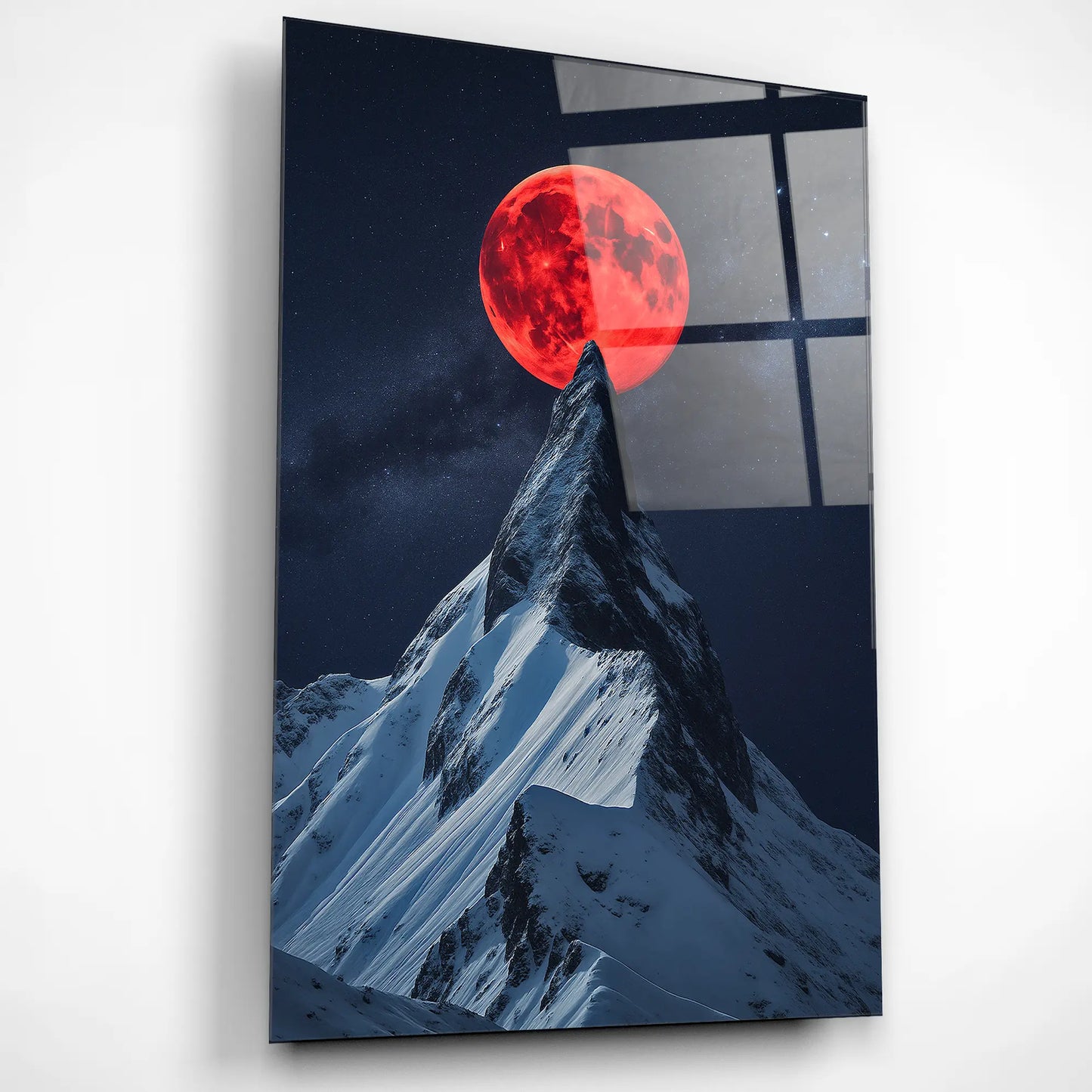Blood Moon Ascent Glass Poster