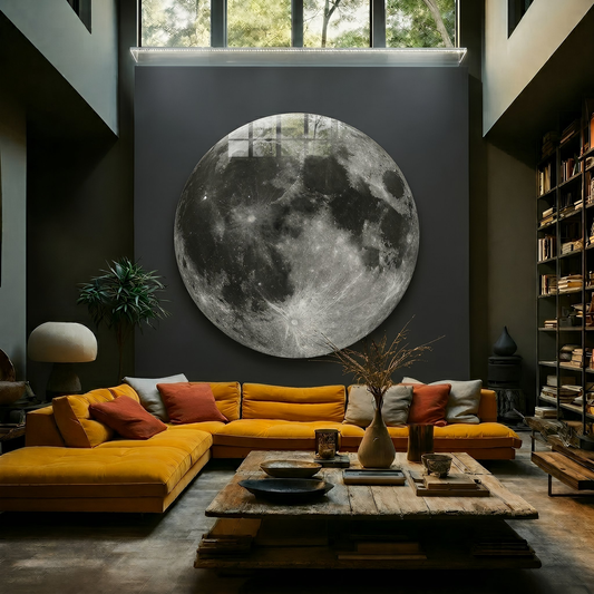 Full Moon Glass Wall Art