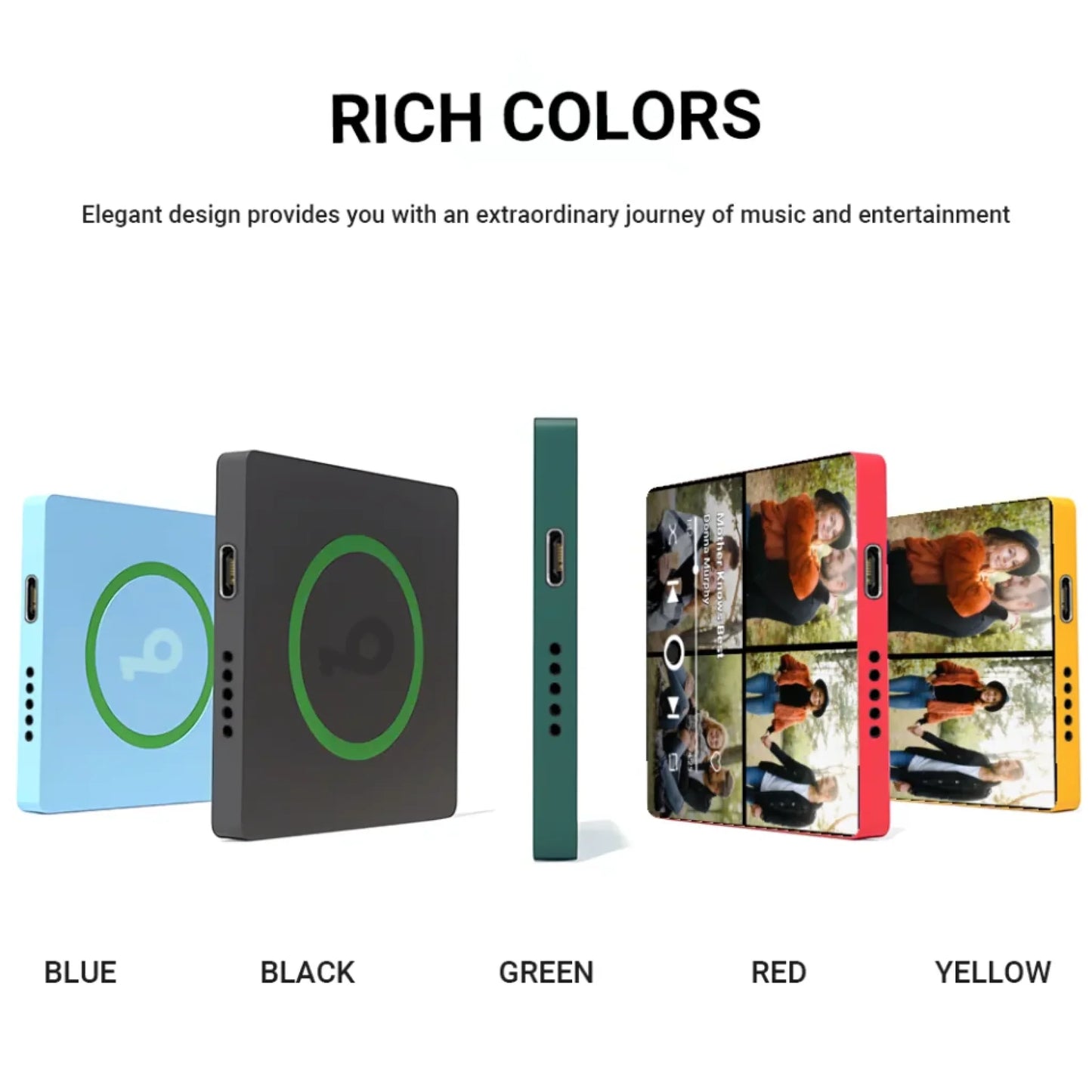 Minteefy custom fridge magnet – personalized music player design with couple photos and names