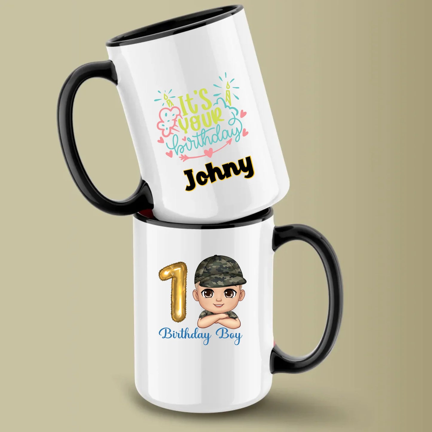 Glossy Two 15oz Mug Mockup black