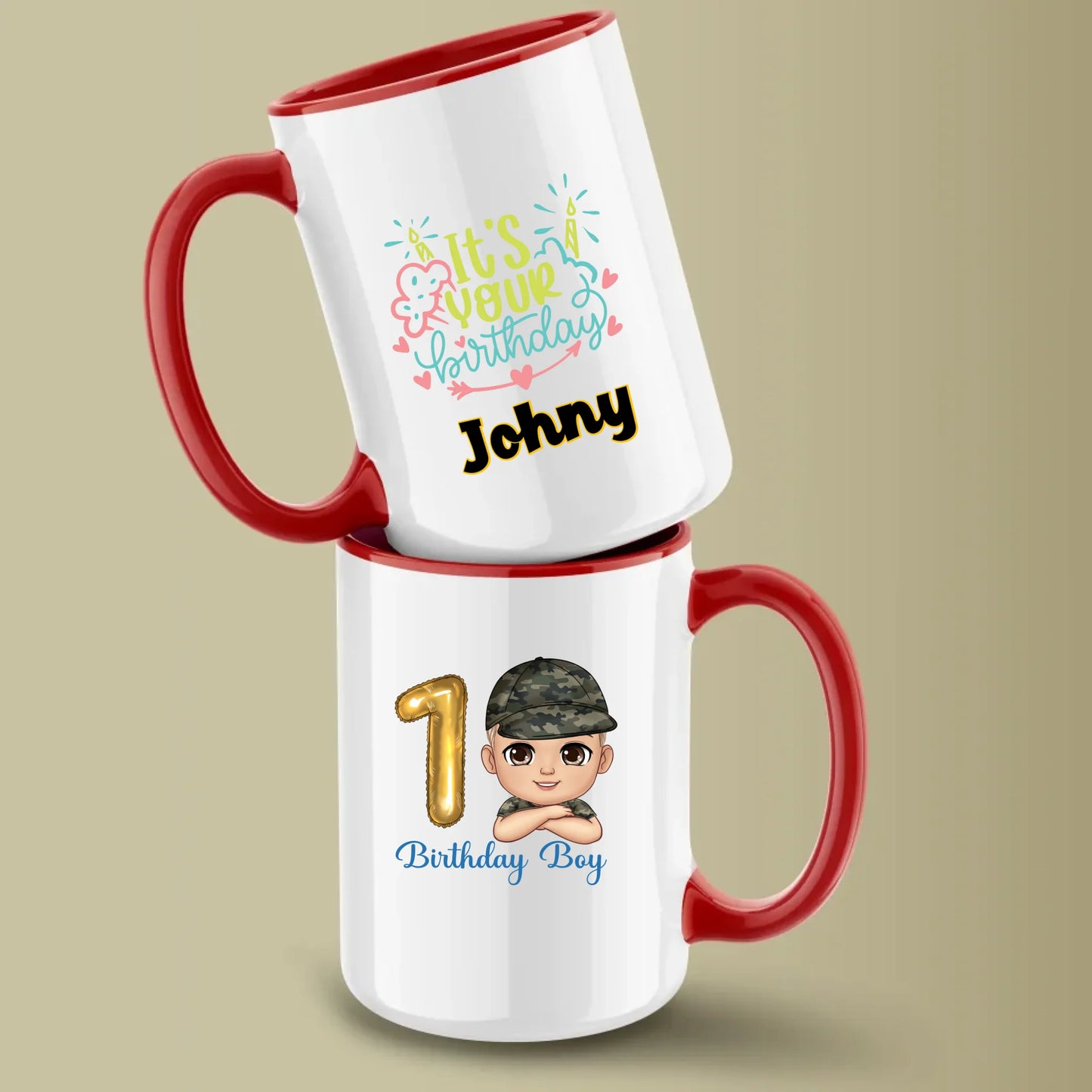 Glossy Two 15oz Mug Mockup red