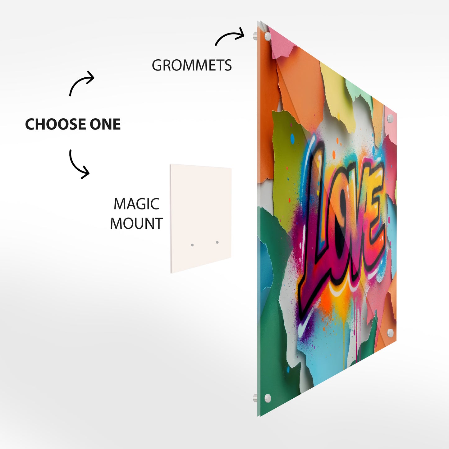 Love Burst – Colorful Graffiti Glass Art