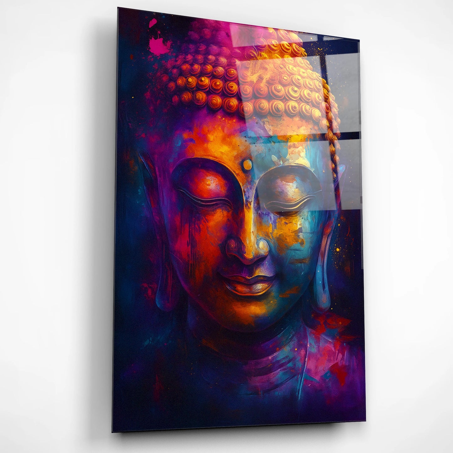 Radiant Serenity – Buddha Glass Poster