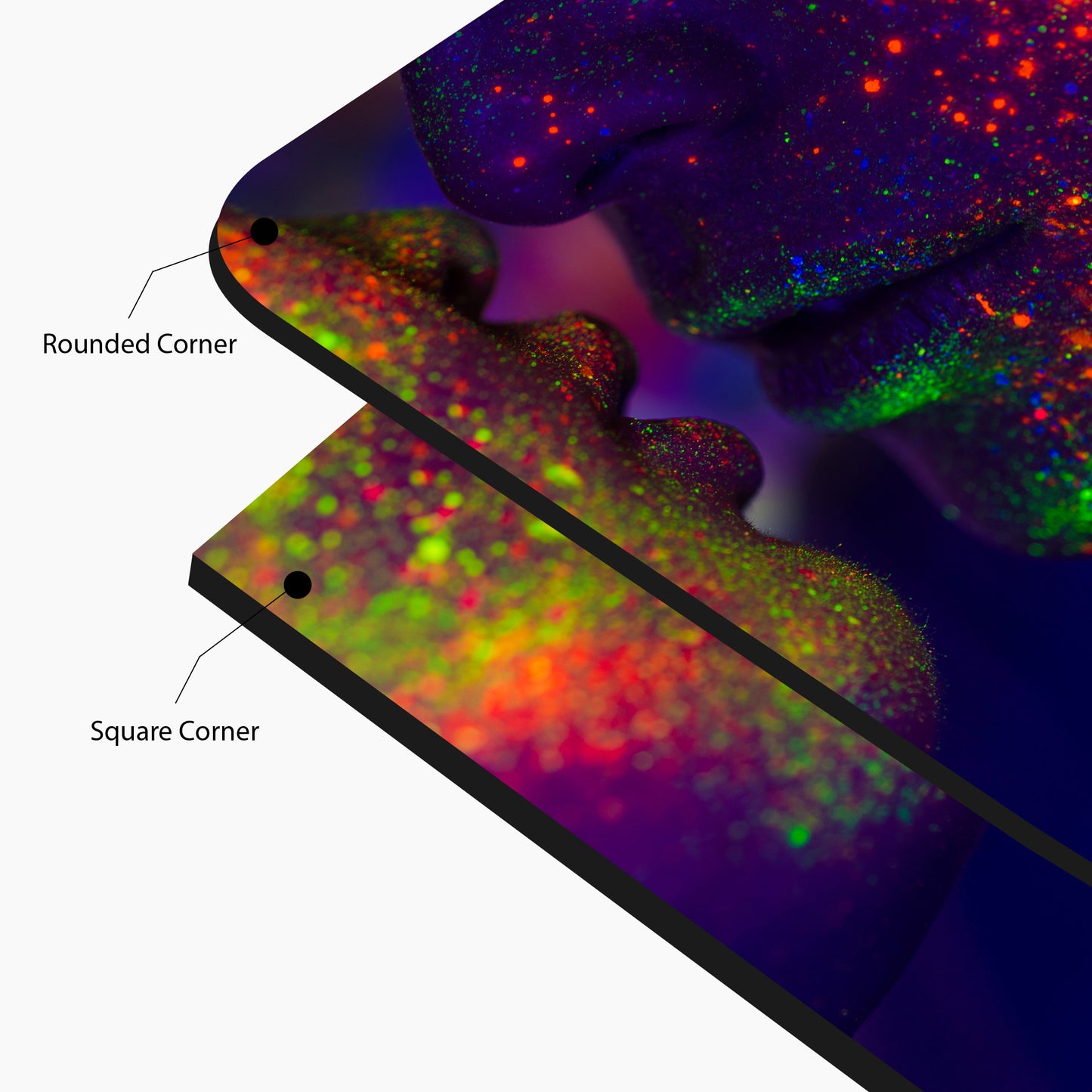 Abstract Neon Couple Kiss Glass Wall Art