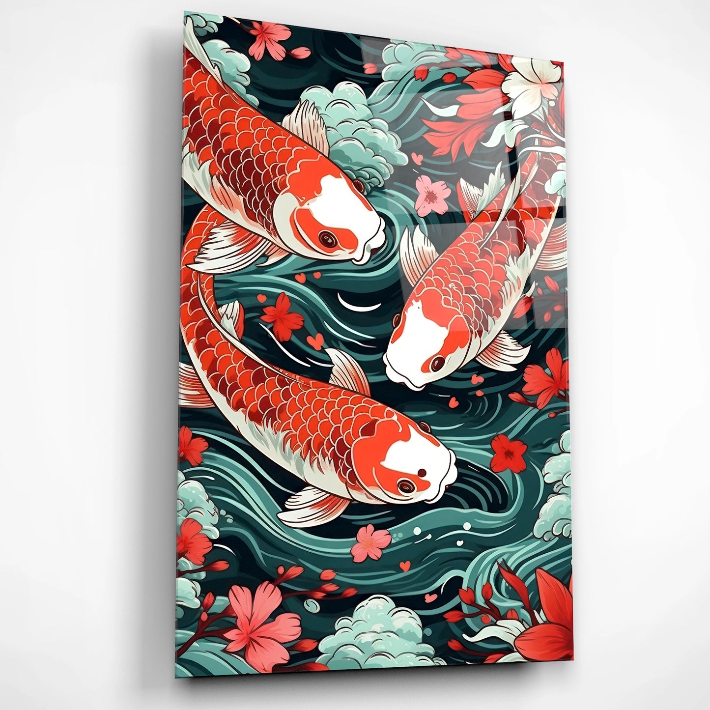 Trinity Flow Koi Harmony Glass Poster