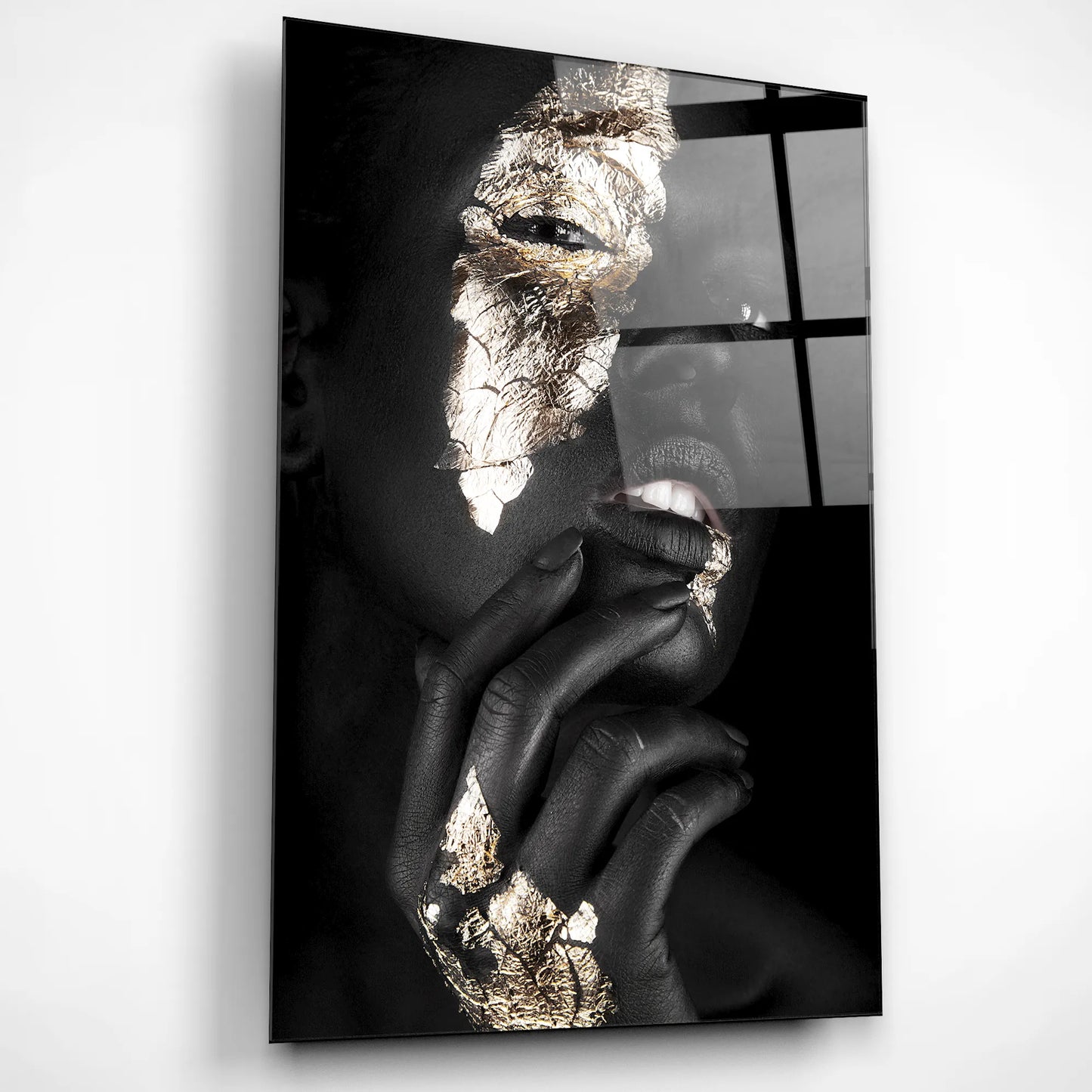 Luminous Gold – Hand & Face Glass Poster