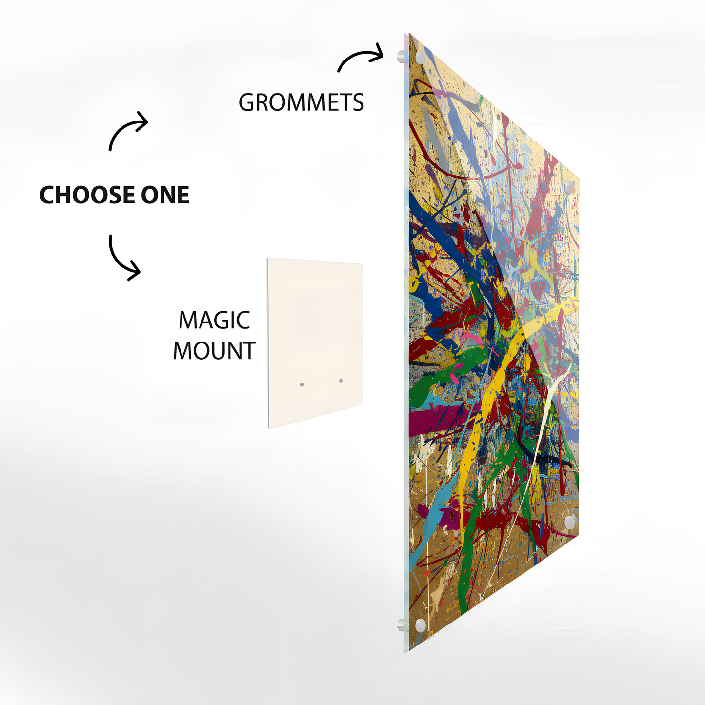 Neon Colorful Chameleon Glass Wall Art