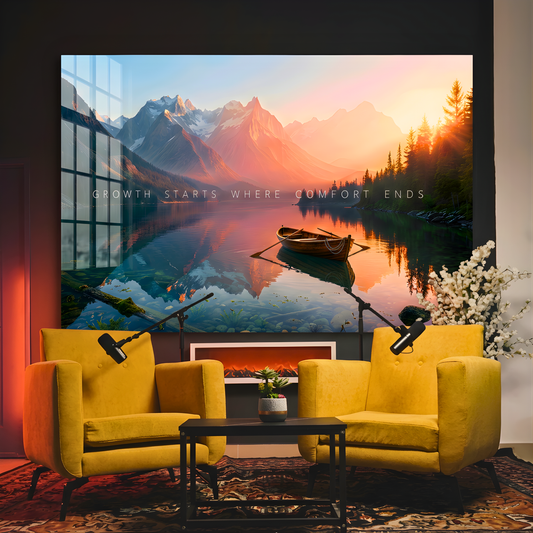 Growth Motivation Glass Wall Art