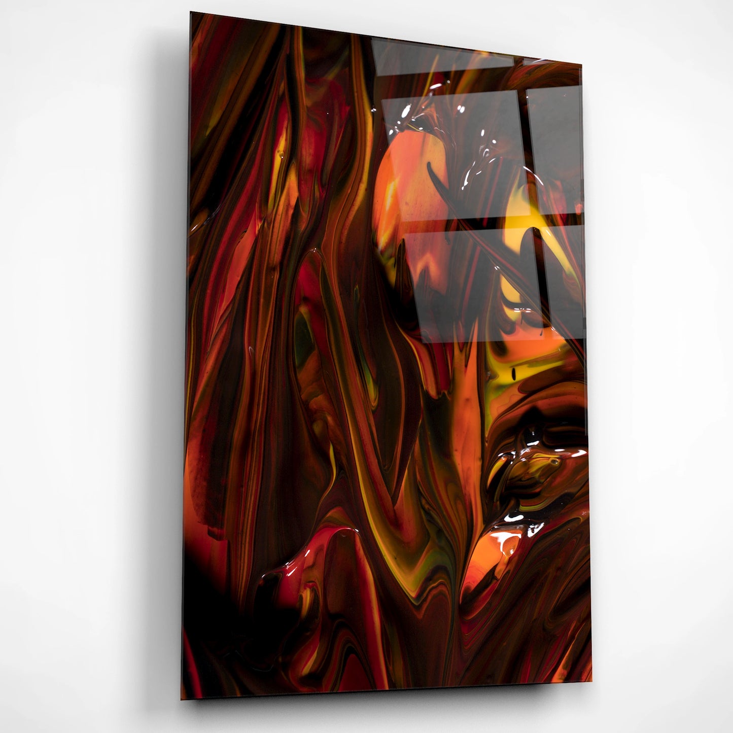 Painted Inferno Glass Abstract Poster