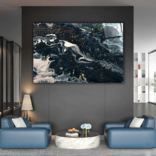 Celestial Marble Swirls Glass Wall Art