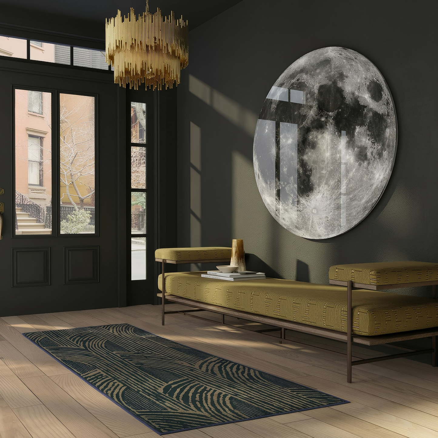 Full Moon Glass Wall Art