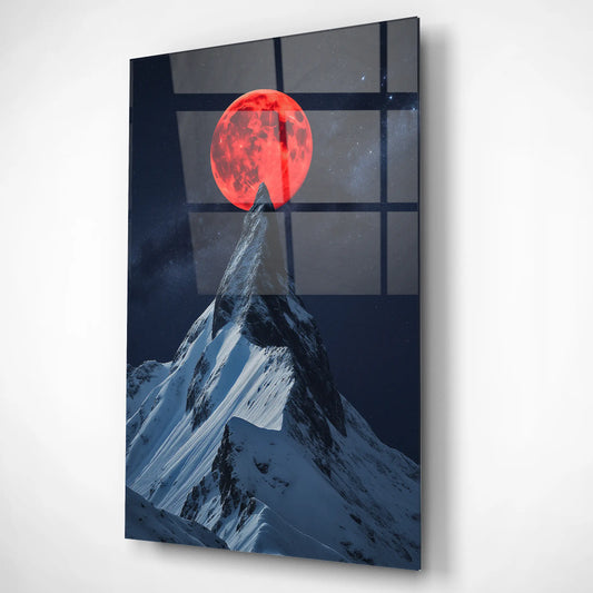 Blood Moon Ascent Glass Poster