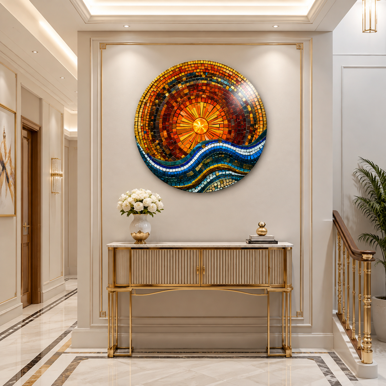 Stained Sun Glass Wall Art