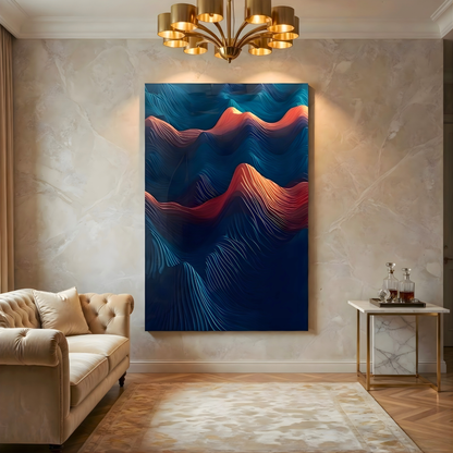 Modern Spiral Ocean Wave Glass Wall Art