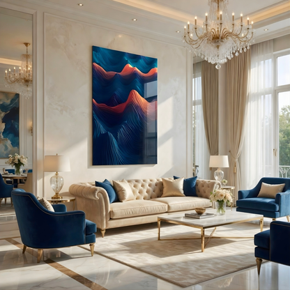 Modern Spiral Ocean Wave Glass Wall Art