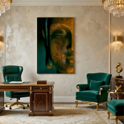 Buddha Nirvana Half Face Glass Wall Art
