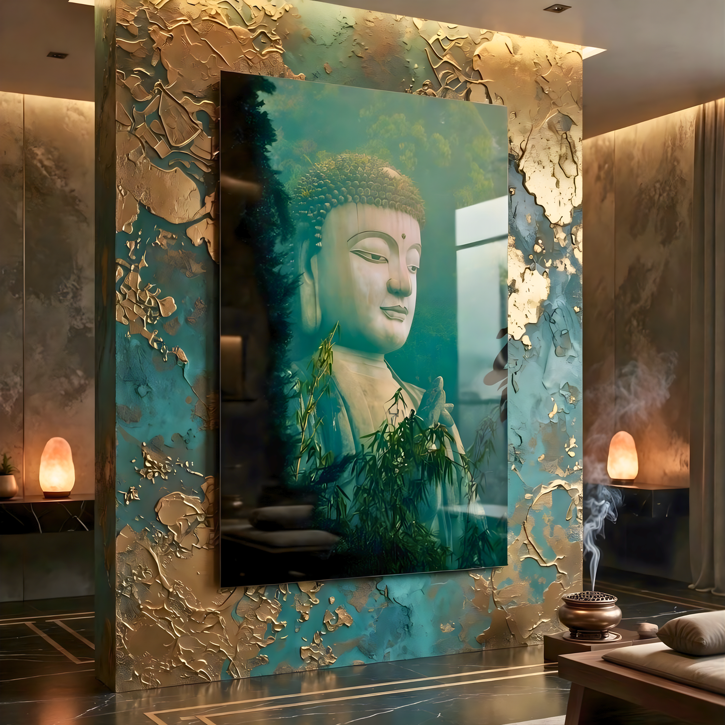 Harmony in Stillness Buddha Glass Wall Art