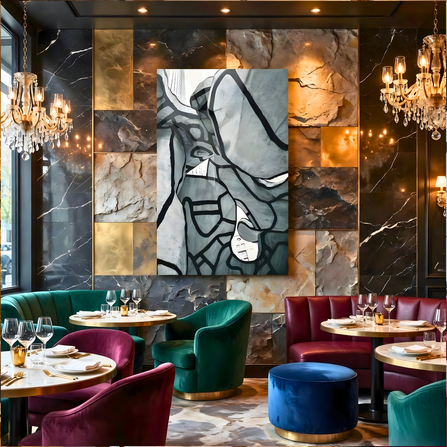 Abstract Marble Flow Glass Wall Art