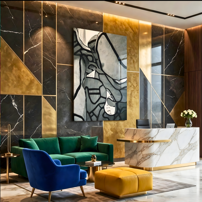 Abstract Marble Flow Glass Wall Art