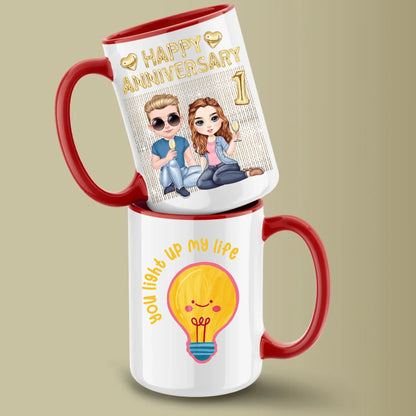 Glossy Two 15oz Mug Mockup red