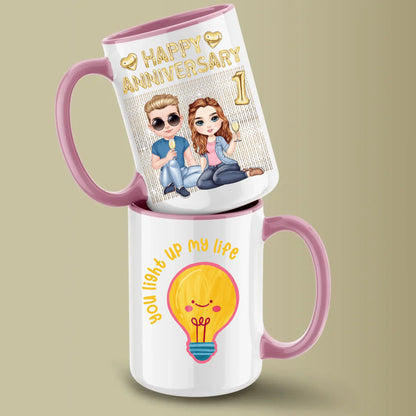Glossy Two 15oz Mug Mockup pink