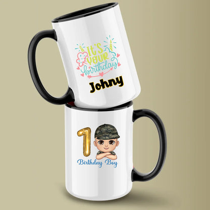 Glossy Two 15oz Mug Mockup black