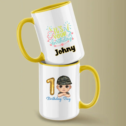 Glossy Two 15oz Mug Mockup yellow
