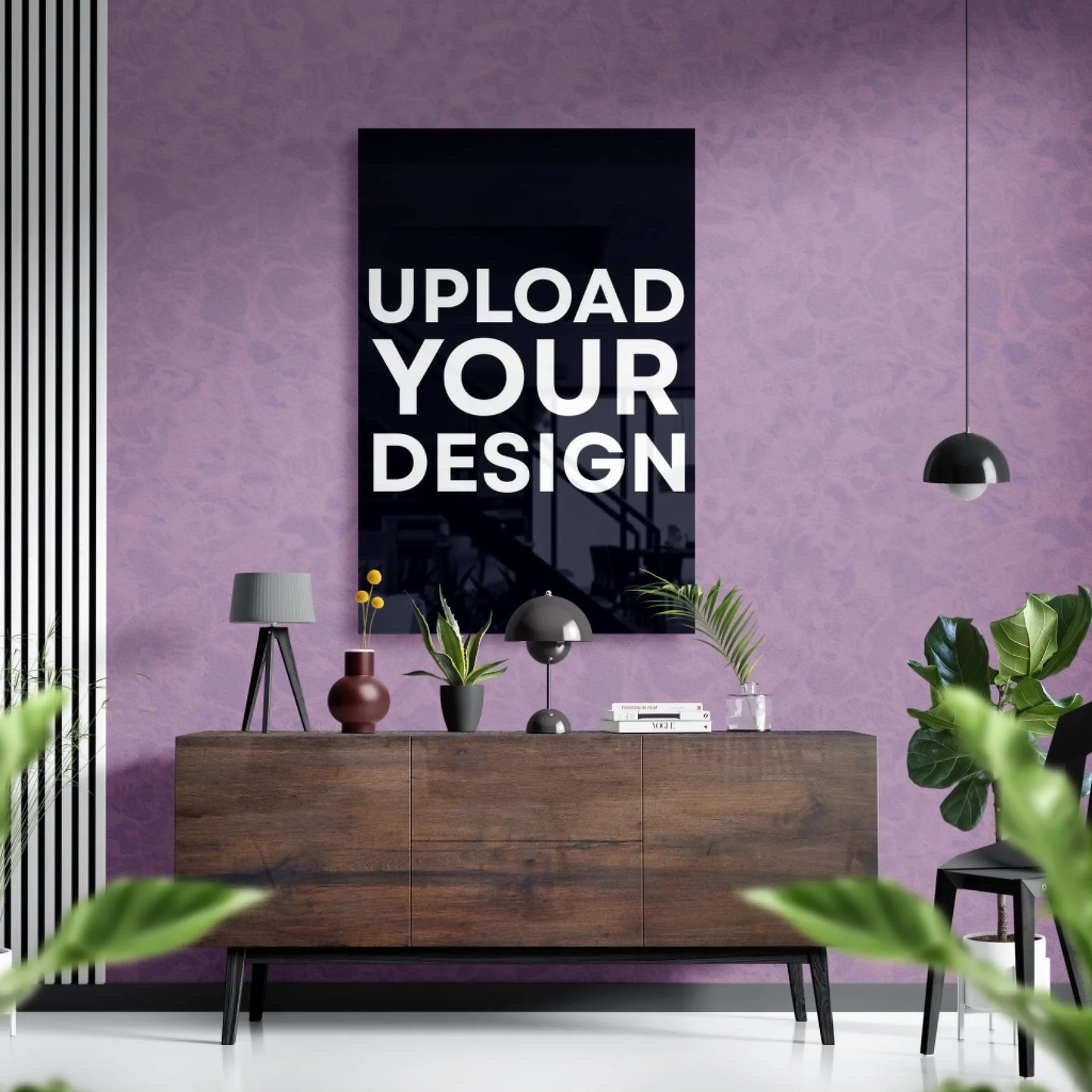 vertAluminium Metal Print (glossy) Mockup Scene by Creatsy