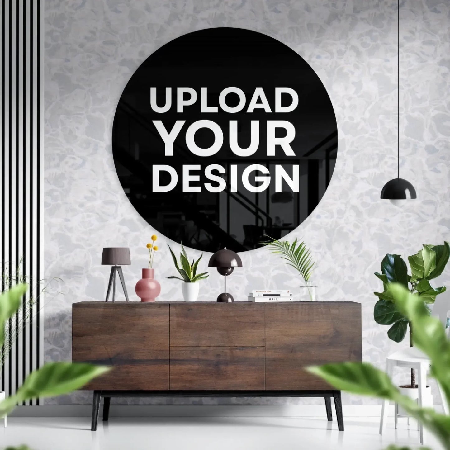 Custom Round Glass Art – Personalized Glass Wall Decor.