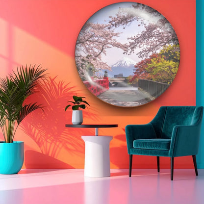 Custom Round Glass Art – Personalized Glass Wall Decor.