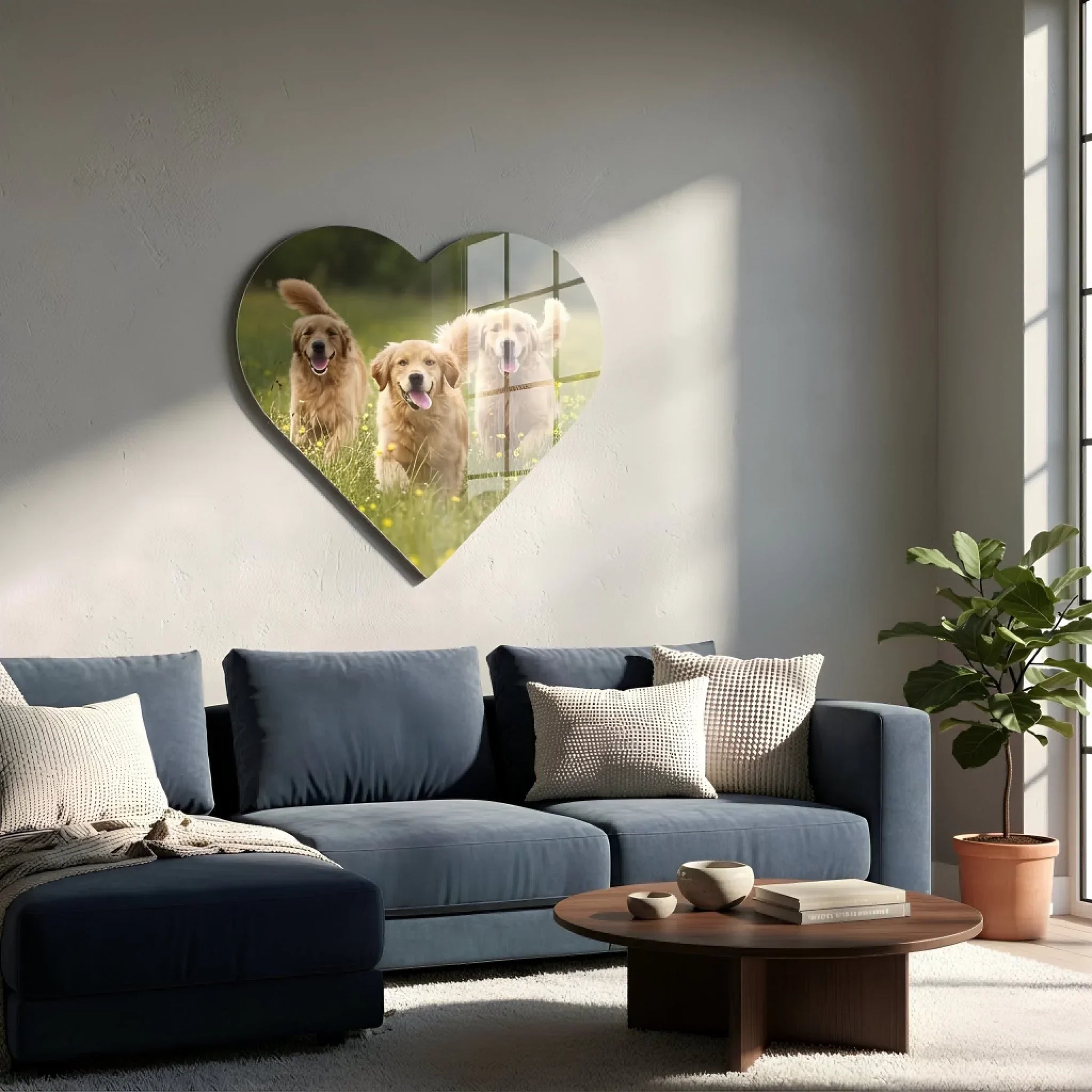 Custom Heart Glass Art – Personalized Glass Wall Decor.