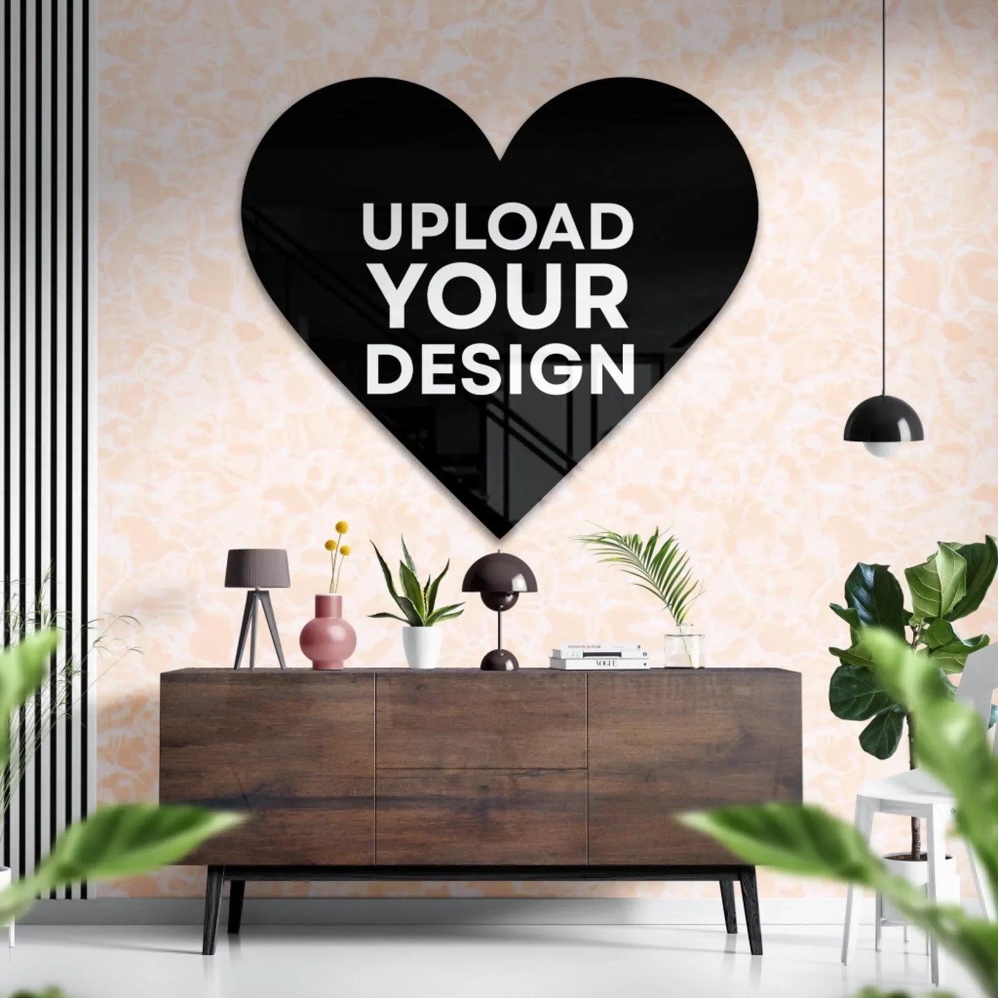 Custom Heart Glass Art – Personalized Glass Wall Decor.