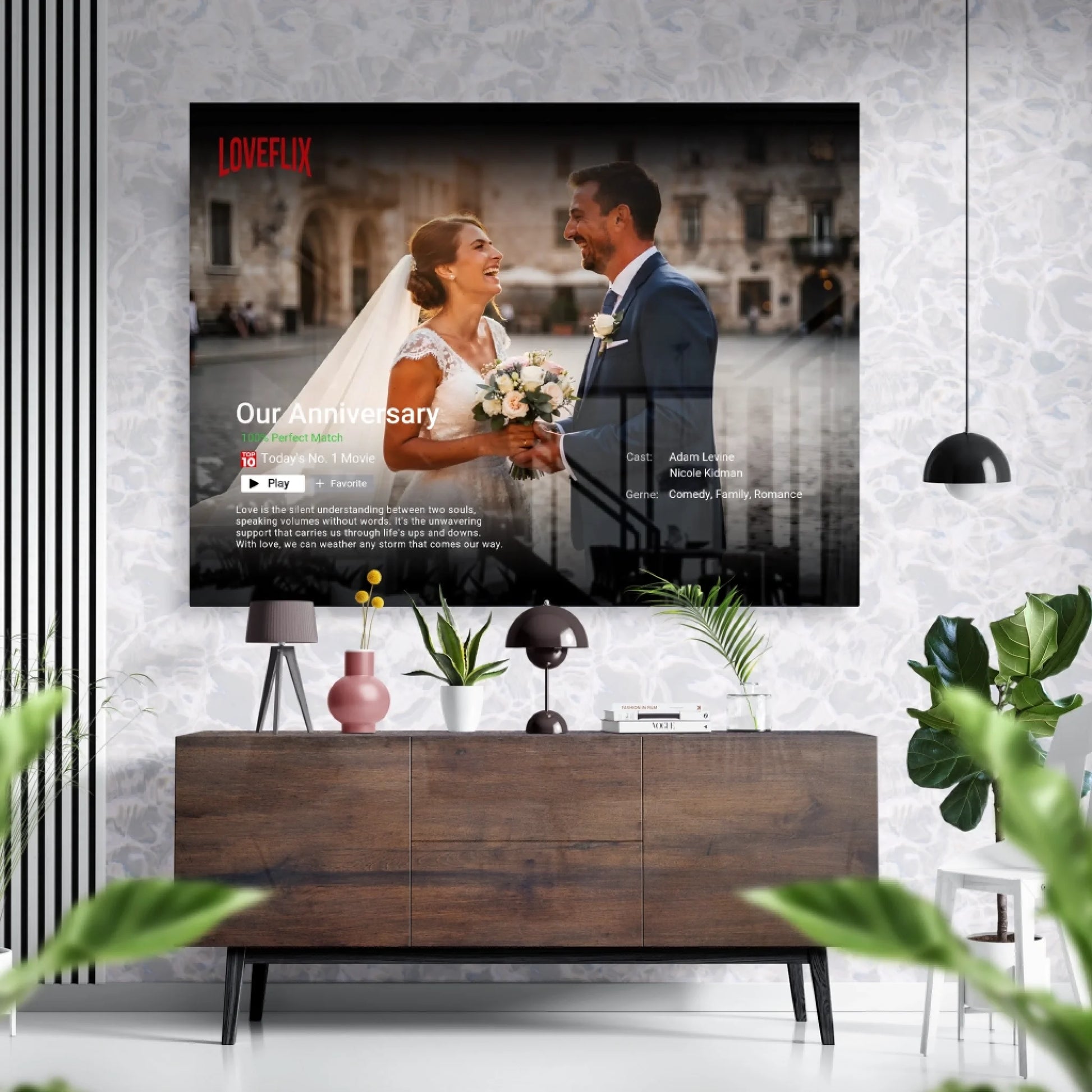 Custom Netflix Photo Movie Glass Wall Art.