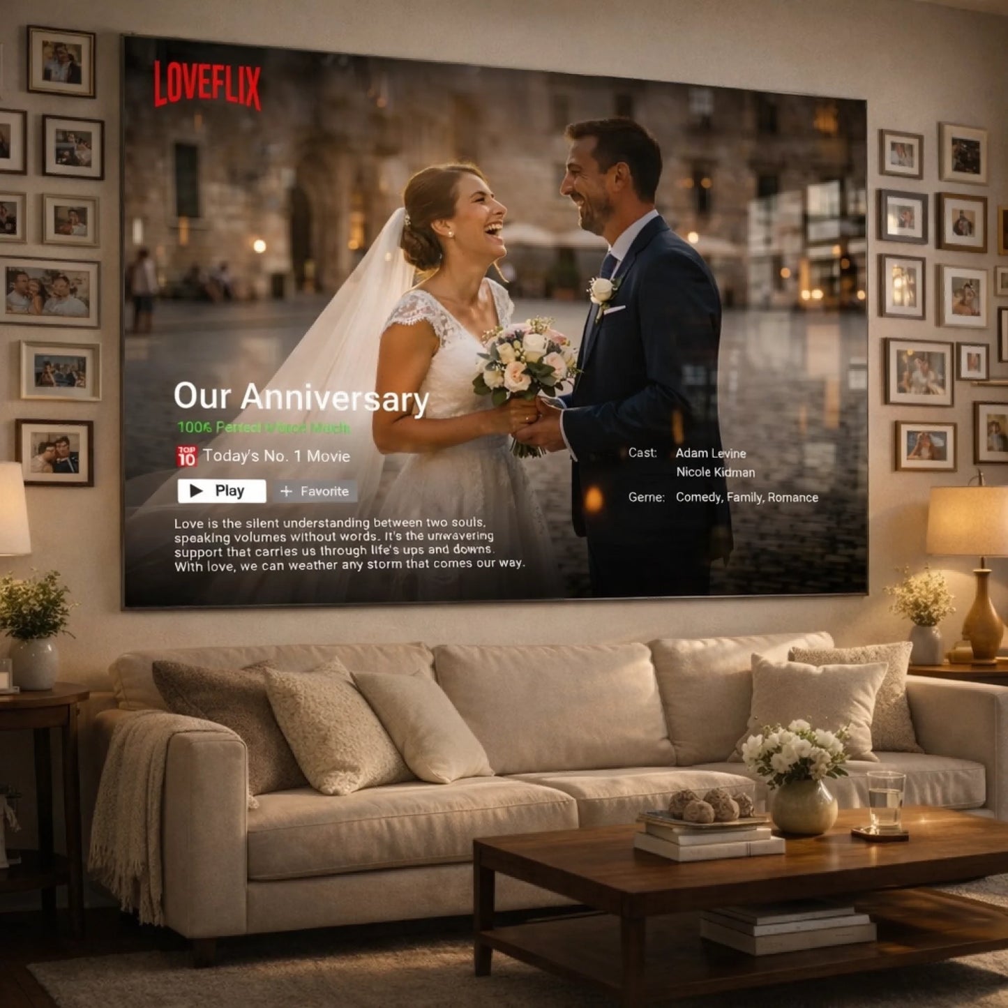 Custom Netflix Photo Movie Glass Wall Art.