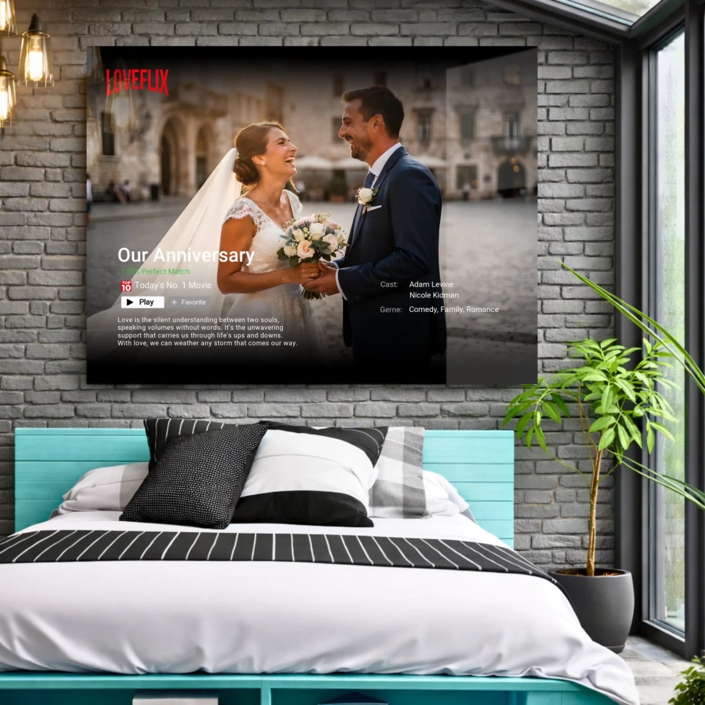 Custom Netflix Photo Movie Glass Wall Art.