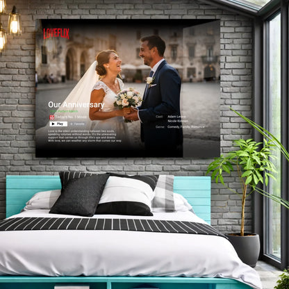 Custom Netflix Photo Movie Glass Wall Art.