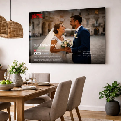 Custom Netflix Photo Movie Glass Wall Art.