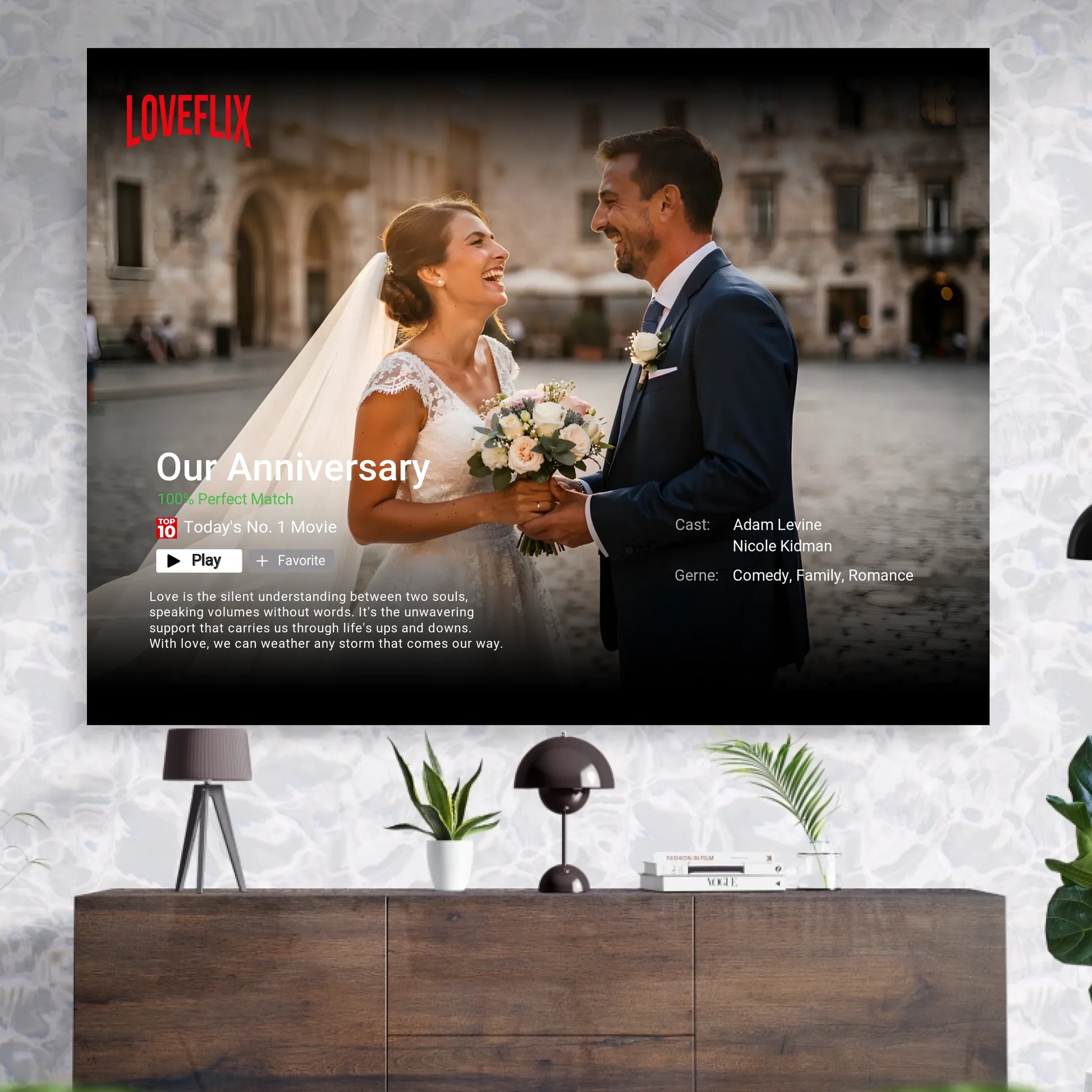 Custom Netflix Photo Movie Glass Wall Art.