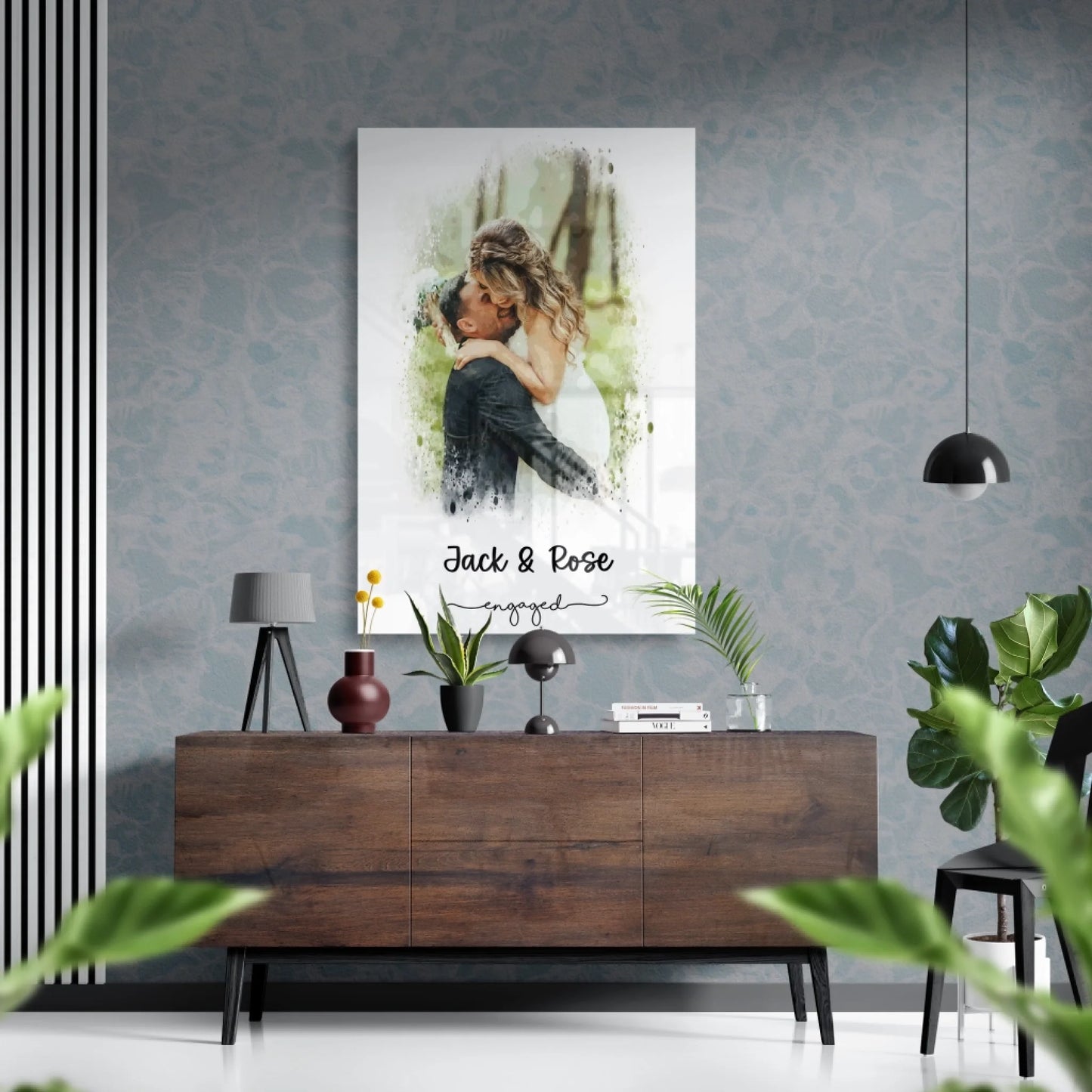 Custom Watercolor Glass Wall Art.