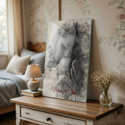 Custom Watercolor Glass Wall Art.