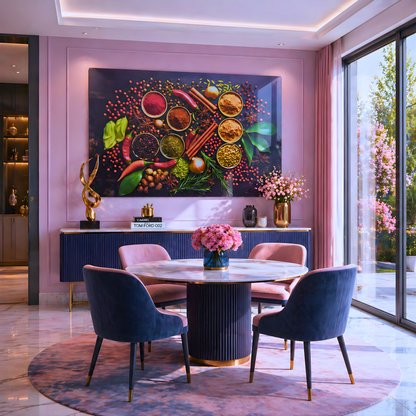 Kitchen Spices Glass Wall Art