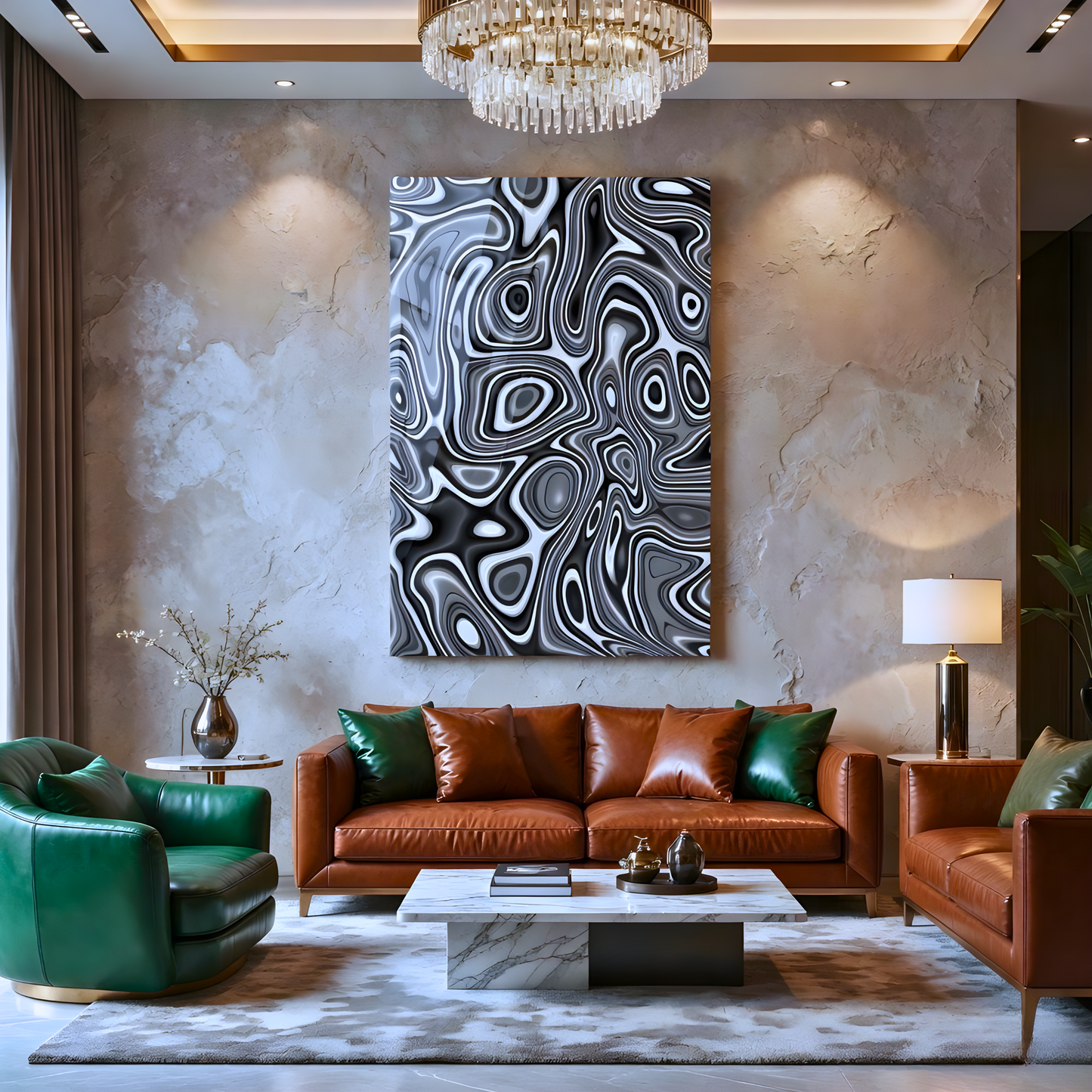 Liquid Marble Swirl Glass Wall Art