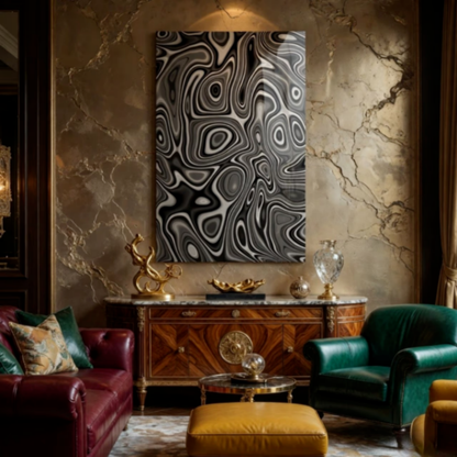 Liquid Marble Swirl Glass Wall Art