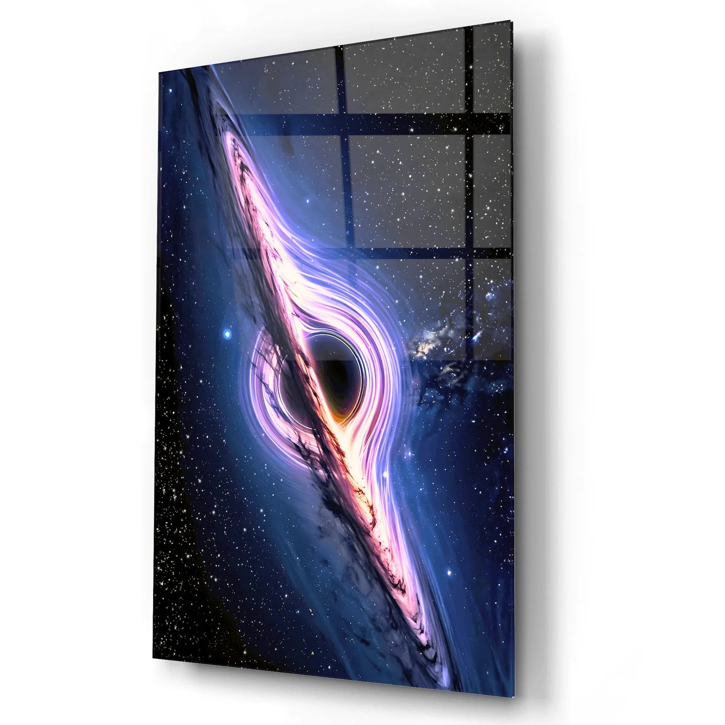Black Hole – Luminous Cosmic Glass Wall Art.