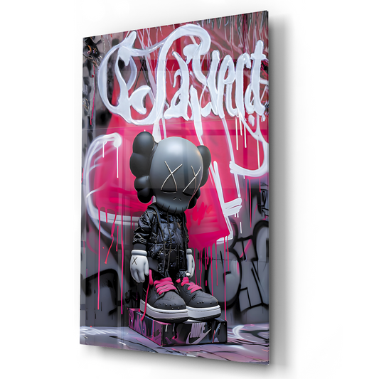 Black Pink Nike Urban Rebel Icon Glass Wall Art