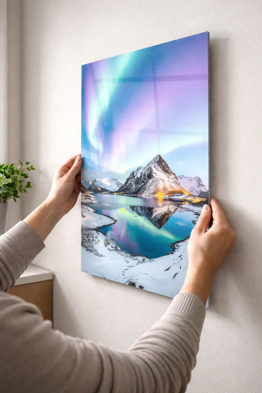 Heaven’s Veil – Lights of the North Glass Wall Art - Minteefy