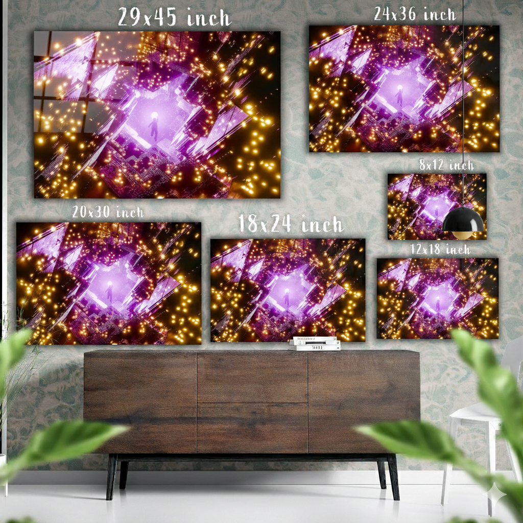 Astronaut Chase Glass Poster