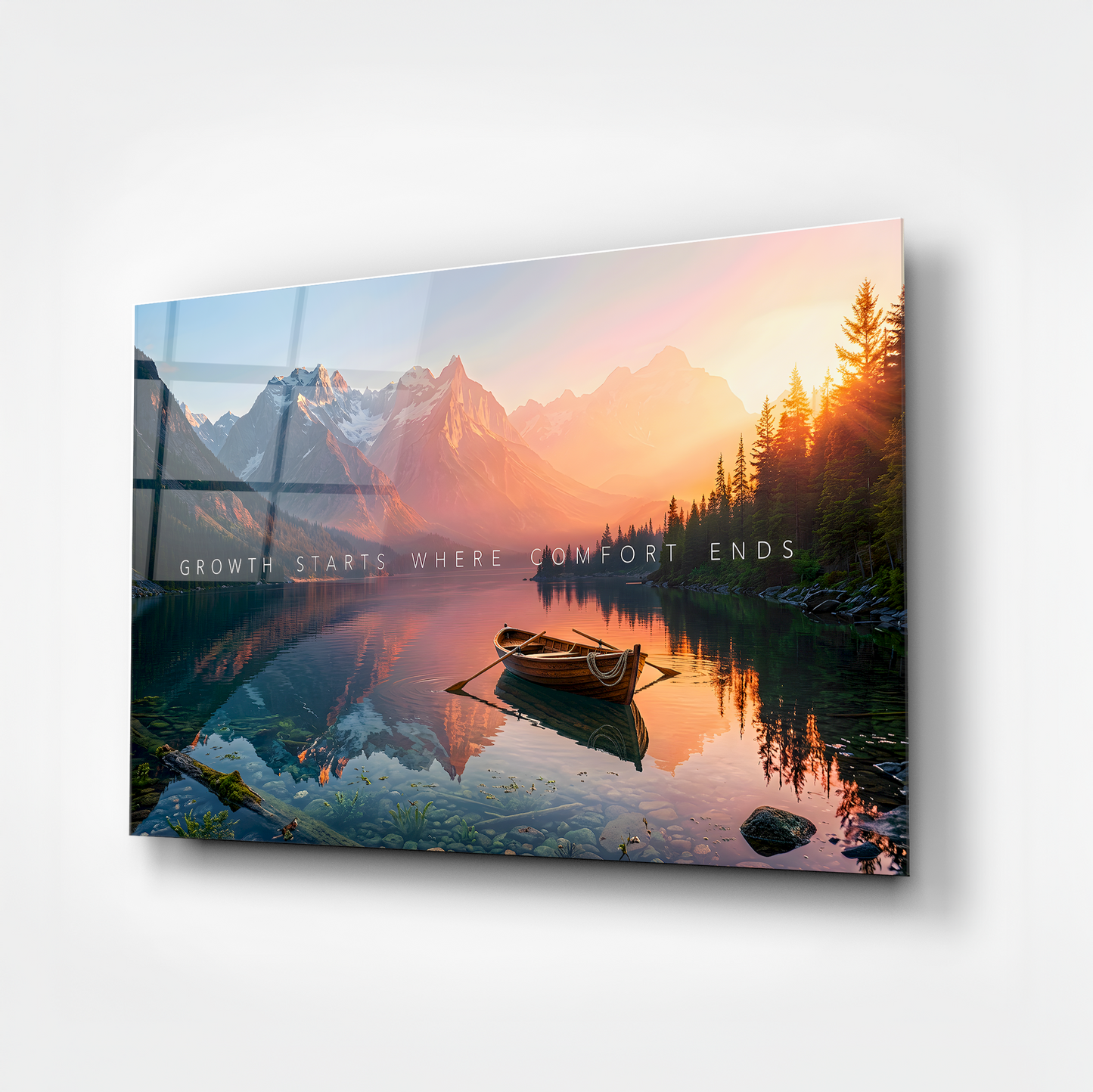 Growth Motivation Glass Wall Art