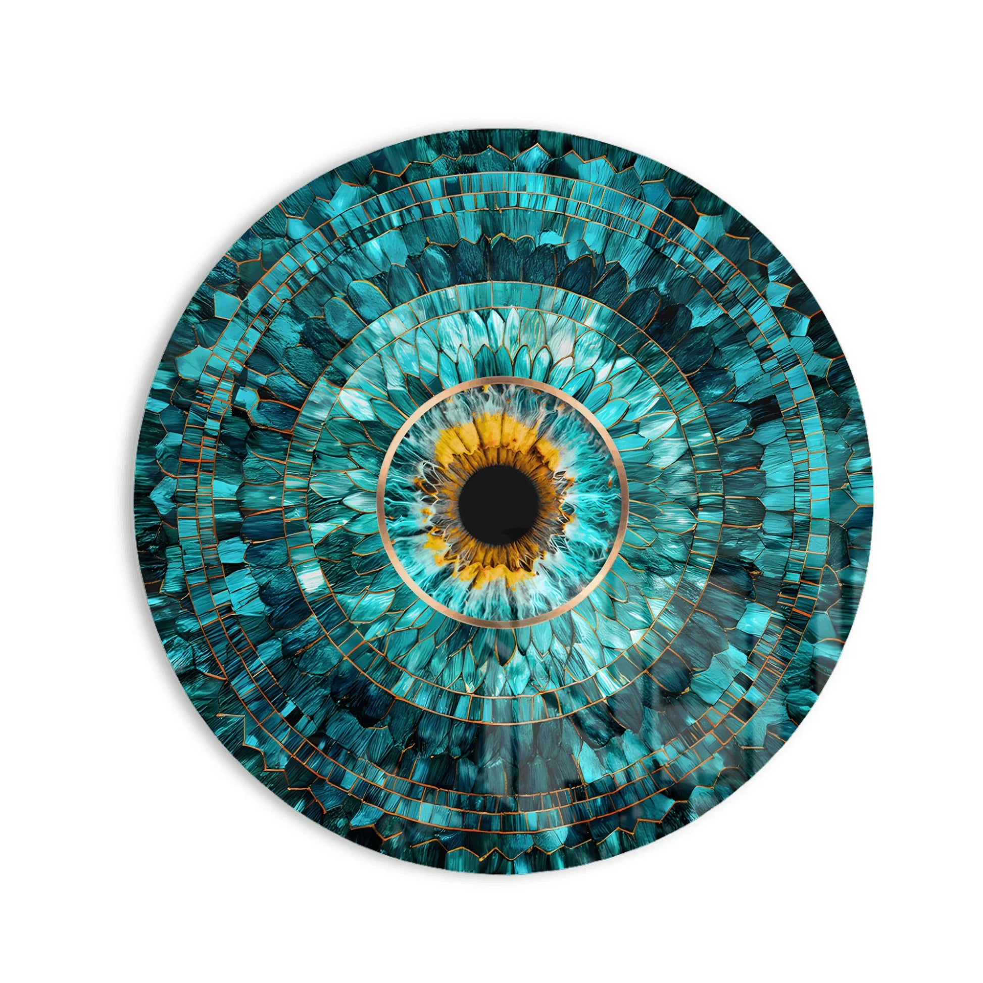 Blue Evil Eye Stained Glass Wall Art | Protective Glass Decor.