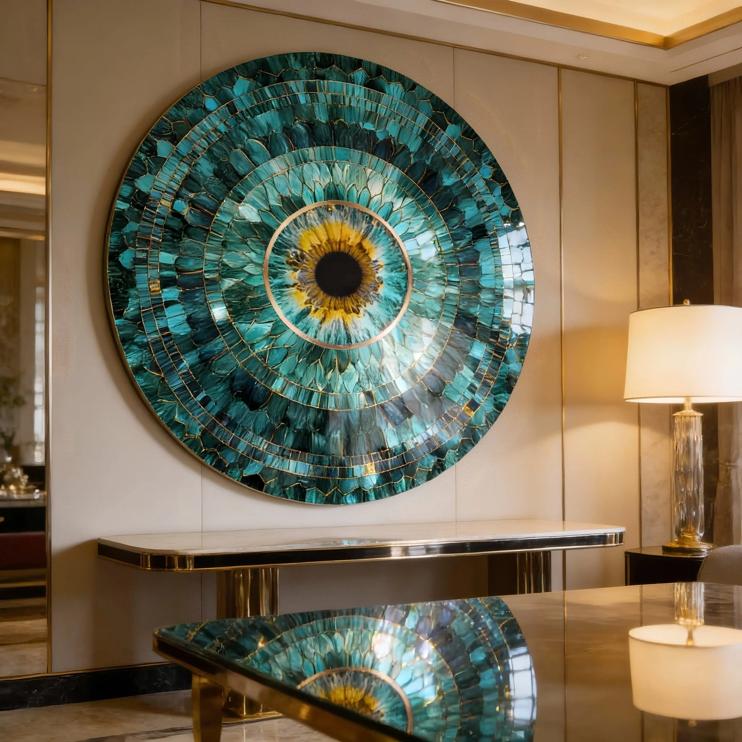 Blue Evil Eye Stained Glass Wall Art | Protective Glass Decor.